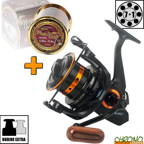 Moulinet Carp Design GK9000 Black & Orange + Planet Carp 1000m 3 Moulinet Carp Design GK9000 Black & Orange + Planet Carp 1000m