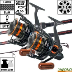 Ensemble Carp Design Slim Fighter Evo 12' 3lbs GK9000 (les 2)