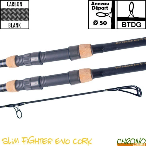 Canne Carp Design Slim Fighter Evo 50mm 12' 3.5lbs Full Cork (les 2) 3 Canne Carp Design Slim Fighter Evo 50mm 12' 3.5lbs Full Cork (les 2)