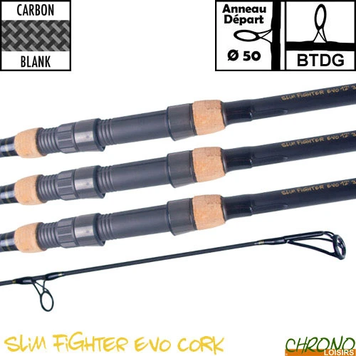 Canne Carp Design Slim Fighter Evo 50mm 12' 3.5lbs Full Cork (les 3) 3 Canne Carp Design Slim Fighter Evo 50mm 12' 3.5lbs Full Cork (les 3)