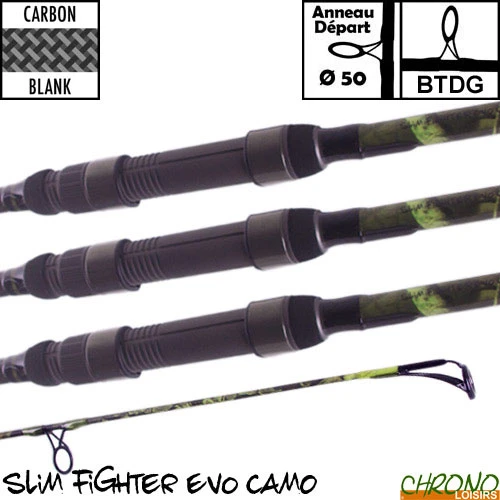 Canne Carp Design Slim Fighter Evo Camo 50mm 12' 3.5lbs (les 3) 3 Canne Carp Design Slim Fighter Evo Camo 50mm 12' 3.5lbs (les 3)