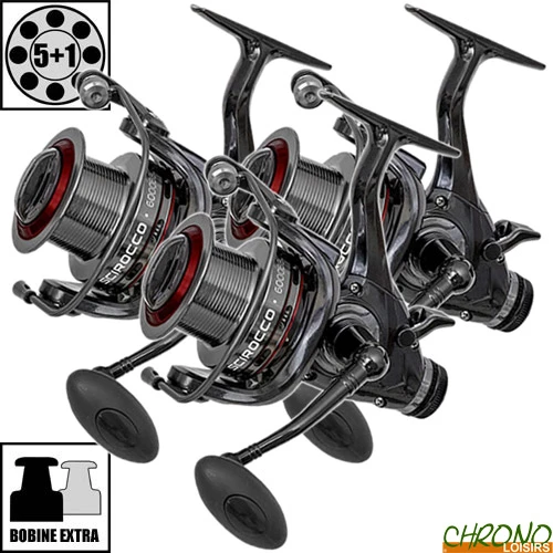 Moulinet Carp Zoom Débrayable Scirocco 6000BBC (les 3) 3 Moulinet Carp Zoom Débrayable Scirocco 6000BBC (les 3)