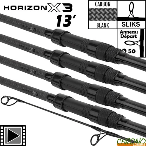 Canne Fox Horizon X3 50mm 13' 3.5lbs (les 4) 3 Canne Fox Horizon X3 50mm 13' 3.5lbs (les 4)