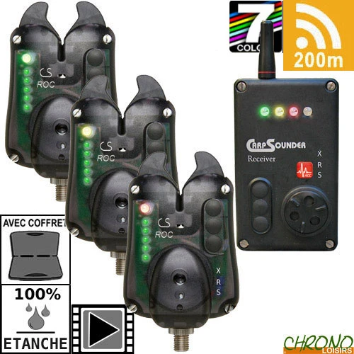 Coffret Carpsounder Centrale 3 Détecteurs Roc XRS-ACC Black Neon 3 Coffret Carpsounder Centrale 3 Détecteurs Roc XRS-ACC Black Neon